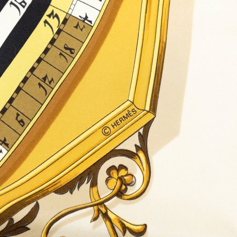 Hermes Carre 90 Dies Et Hore Astrology Scarf Ivory Multi Color Silk — view 7
