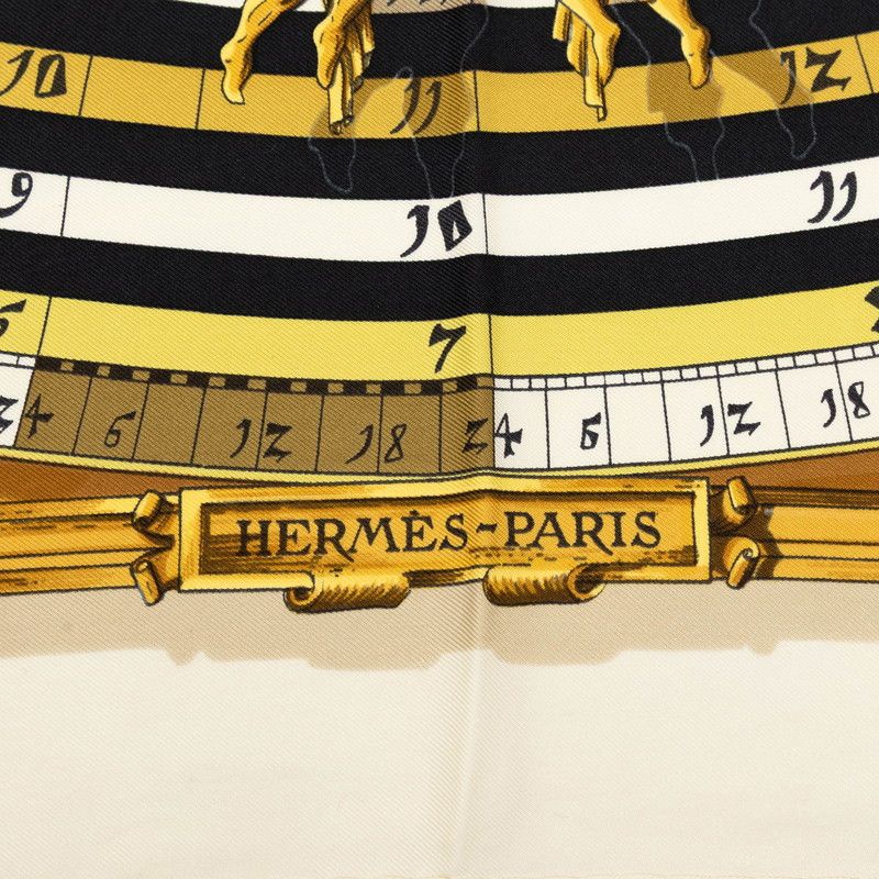 Hermes Carre 90 Dies Et Hore Astrology Scarf Ivory Multi Color Silk — view 6