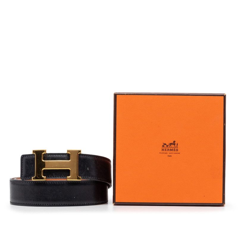 Hermes Constance Belt Reversible 70 Black Brown Box Calf Courchevel — view 7
