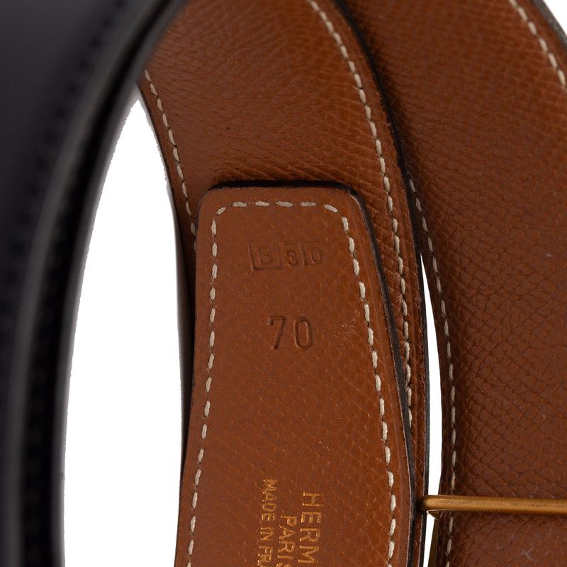 Hermes Constance Belt Reversible 70 Black Brown Box Calf Courchevel — view 6