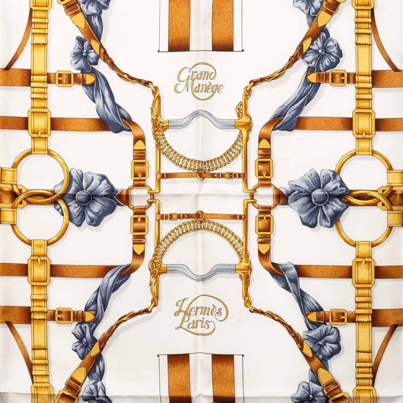 Hermes Carre 90 Grand Manege Great Training Horse Equipment Scarf Green — view 3