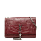 Saint Laurent YSL Monogram Classic Kate Tassel Croco Shoulder