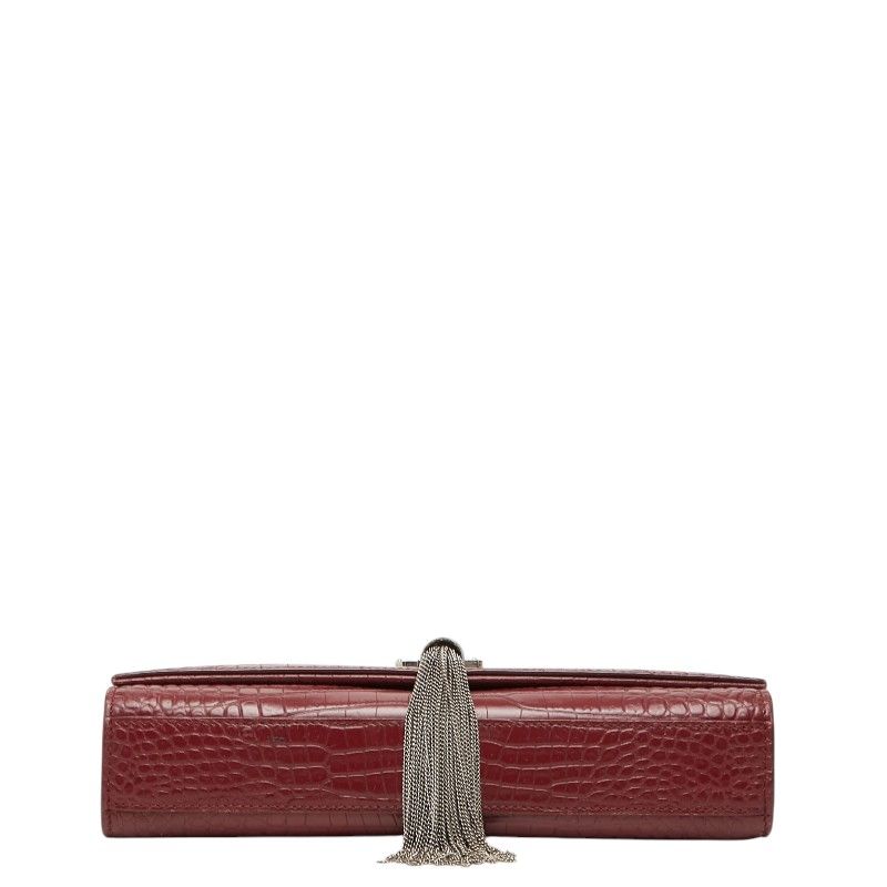 Saint Laurent YSL Monogram Classic Kate Tassel Croco Shoulder — view 3