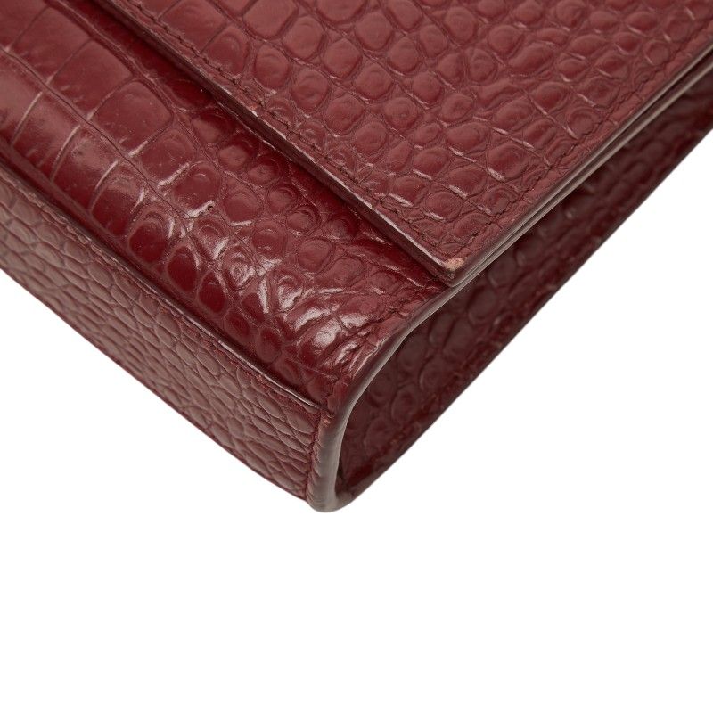 Saint Laurent YSL Monogram Classic Kate Tassel Croco Shoulder — view 4