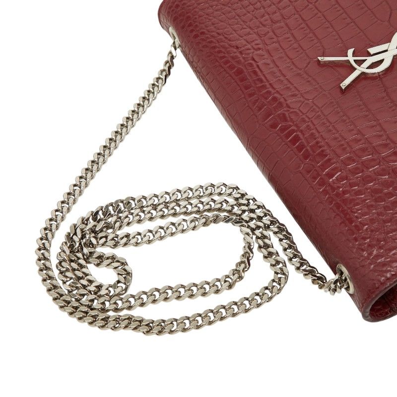 Saint Laurent YSL Monogram Classic Kate Tassel Croco Shoulder — view 8