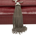 Saint Laurent YSL Monogram Classic Kate Tassel Croco Shoulder — view 9
