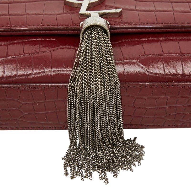 Saint Laurent YSL Monogram Classic Kate Tassel Croco Shoulder — view 9
