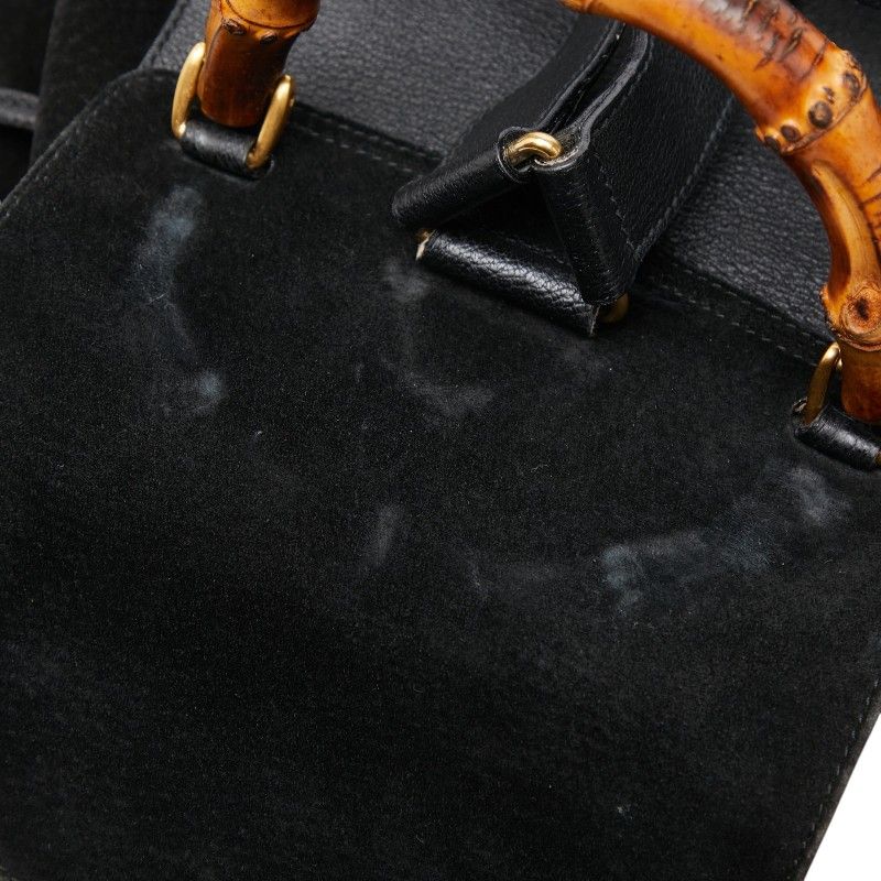 Gucci Bamboo Backpack Black Leather Suede — view 8