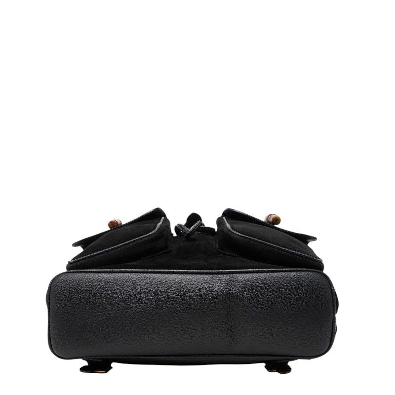Gucci Bamboo Backpack Black Leather Suede — view 3