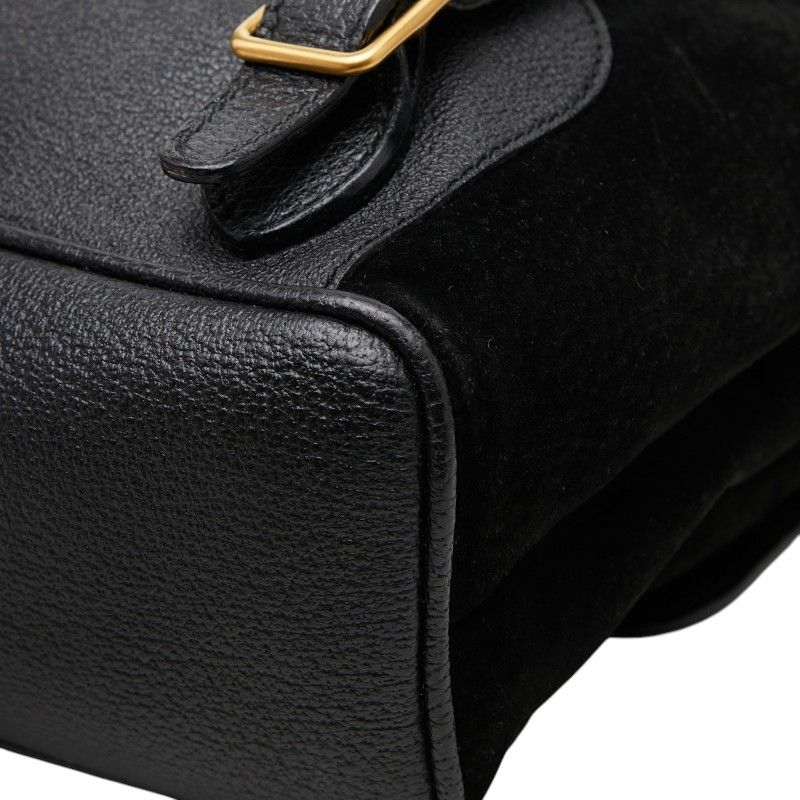 Gucci Bamboo Backpack Black Leather Suede — view 6