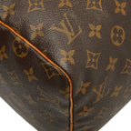 Louis Vuitton Monogram Speedy 30 Mini Boston Bag Brown Leather — view 4