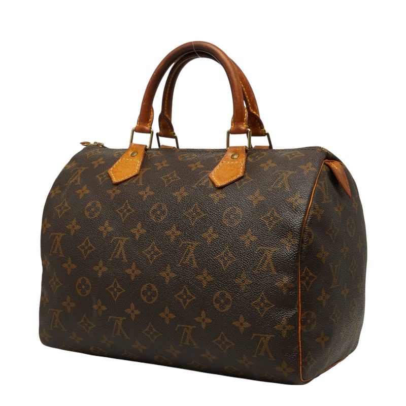Louis Vuitton Monogram Speedy 30 Mini Boston Bag Brown Leather — view 2
