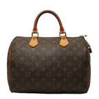 Louis Vuitton Monogram Speedy 30 Mini Boston Bag Brown Leather