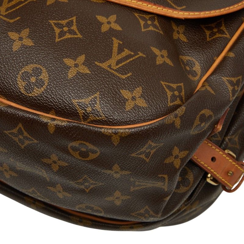 Louis Vuitton Monogram Saumur 35 Crossbody Shoulder Bag Brown Leather — view 4
