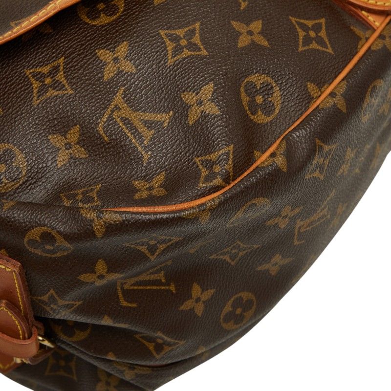 Louis Vuitton Monogram Saumur 35 Crossbody Shoulder Bag Brown Leather — view 7