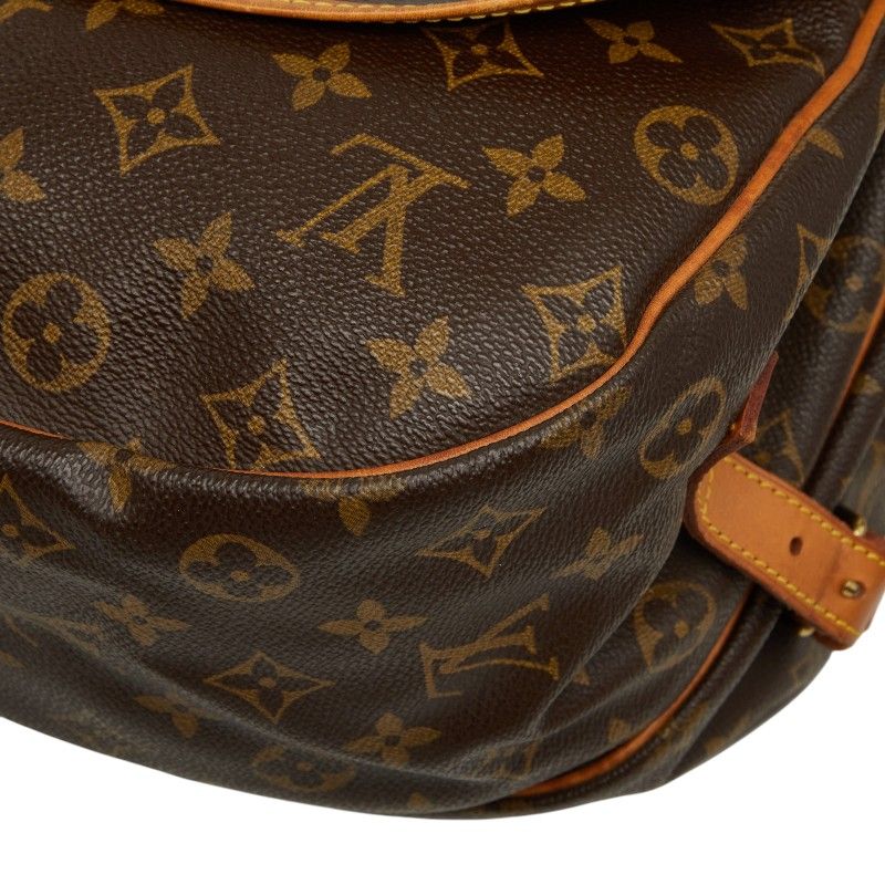 Louis Vuitton Monogram Saumur 35 Crossbody Shoulder Bag Brown Leather — view 6