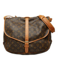Louis Vuitton Monogram Saumur 35 Crossbody Shoulder Bag Brown Leather