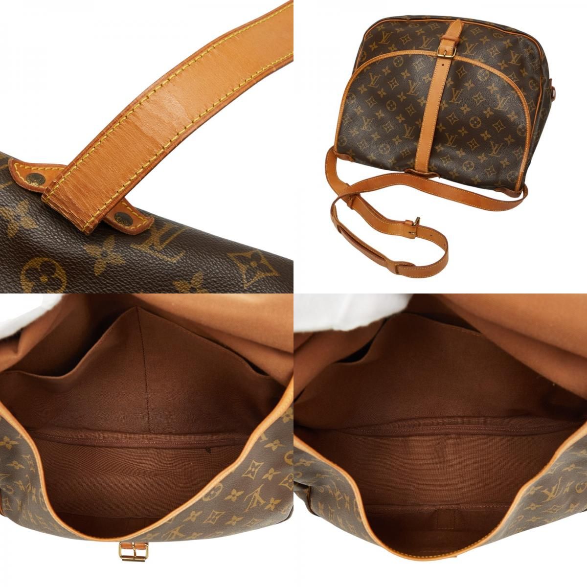 Louis Vuitton Monogram Saumur 35 Crossbody Shoulder Bag Brown Leather — view 9