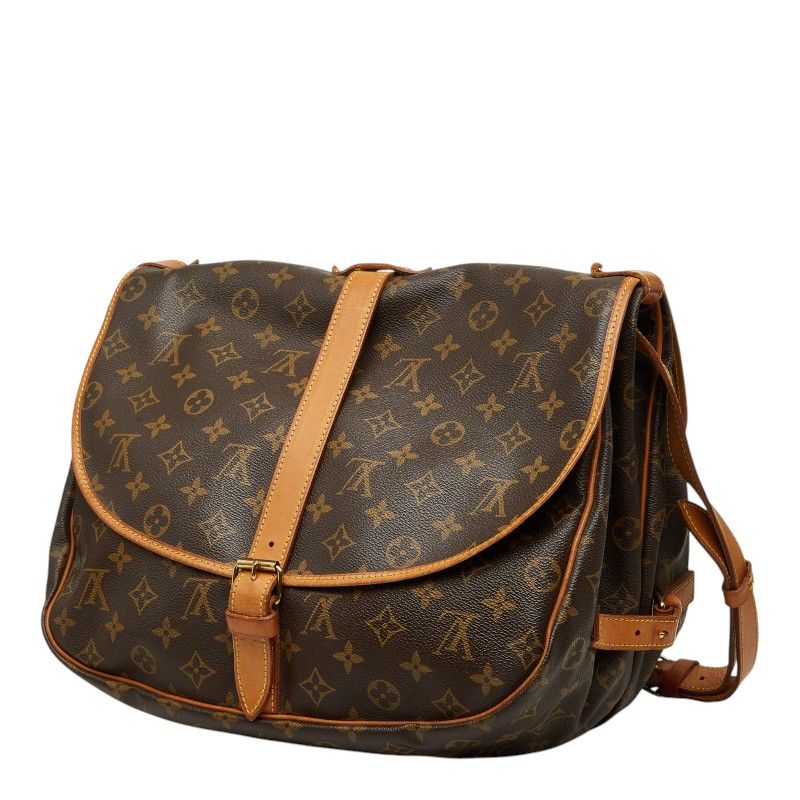 Louis Vuitton Monogram Saumur 35 Crossbody Shoulder Bag Brown Leather — view 2