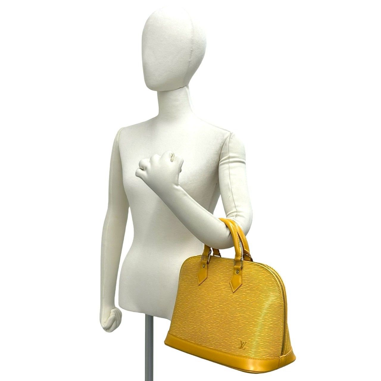Louis Vuitton Alma Epi Leather Round Zip Mini Boston Bag Tassili Yellow — view 2
