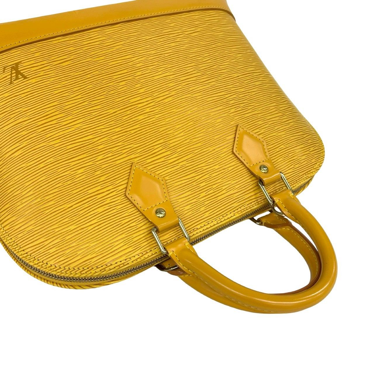 Louis Vuitton Alma Epi Leather Round Zip Mini Boston Bag Tassili Yellow — view 4