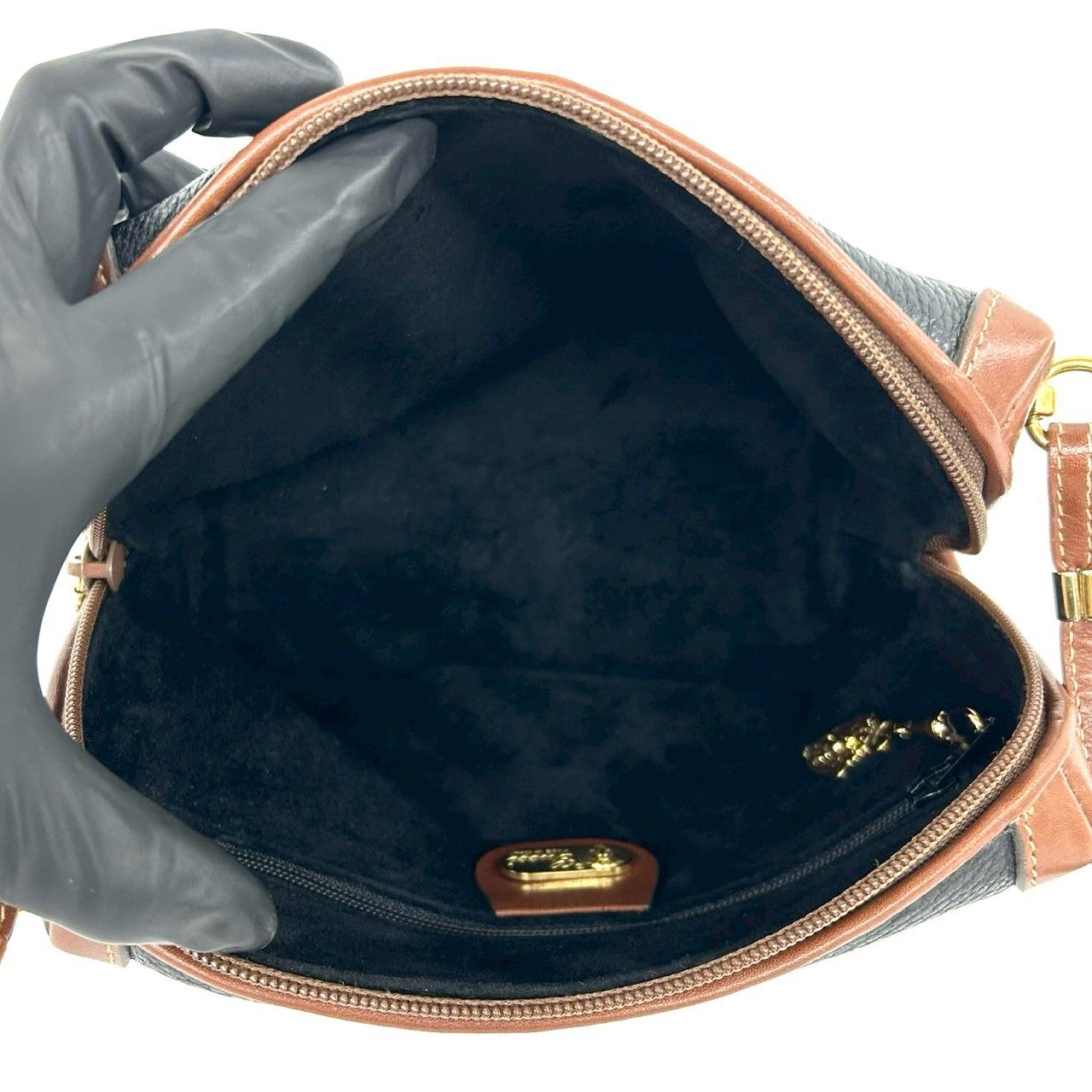 Gucci Vintage GG Logo Leather Mini Shoulder Bag Pochette Black Brown — view 9