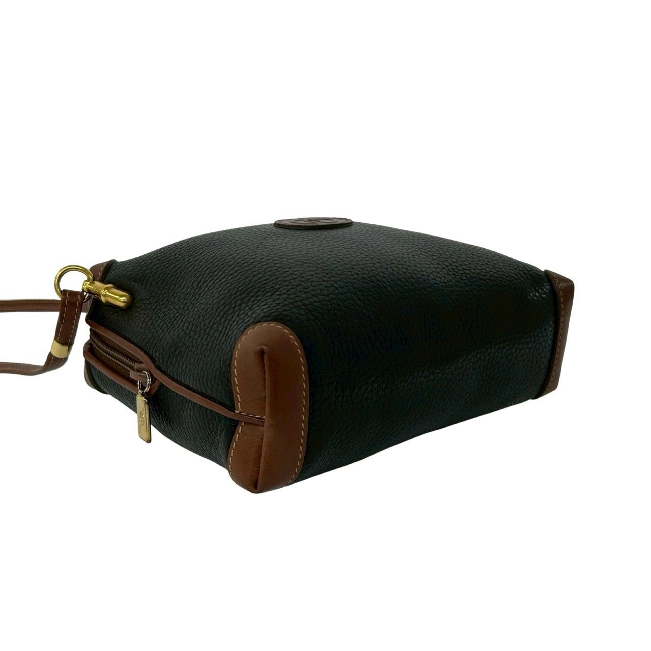 Gucci Vintage GG Logo Leather Mini Shoulder Bag Pochette Black Brown — view 7