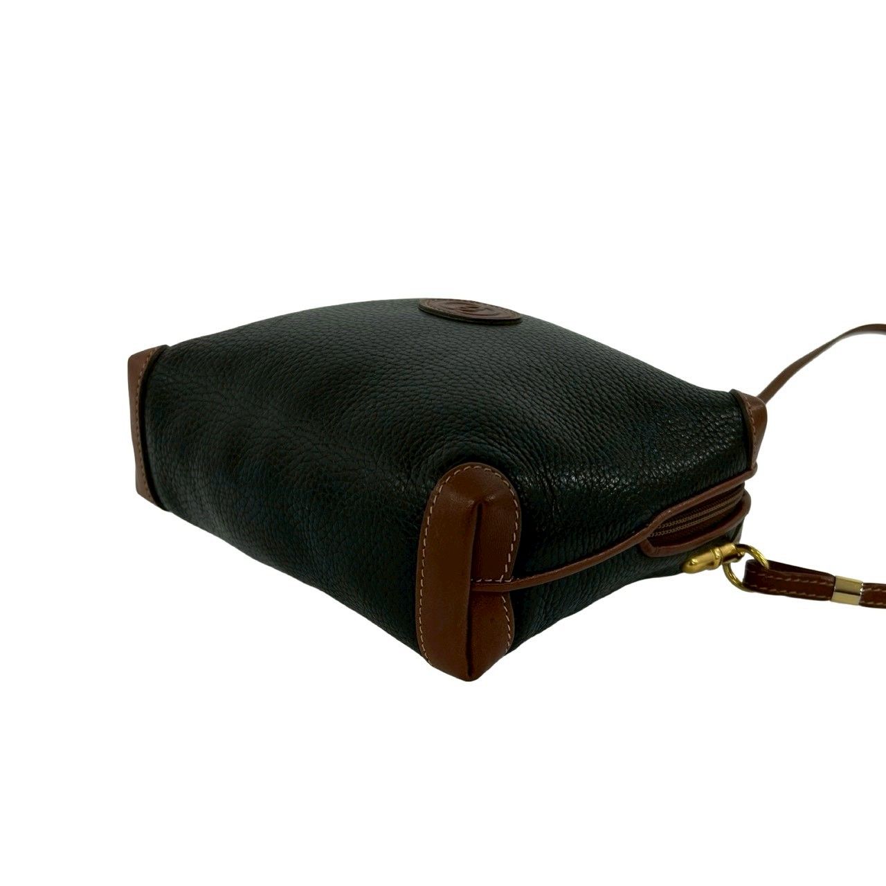 Gucci Vintage GG Logo Leather Mini Shoulder Bag Pochette Black Brown — view 8