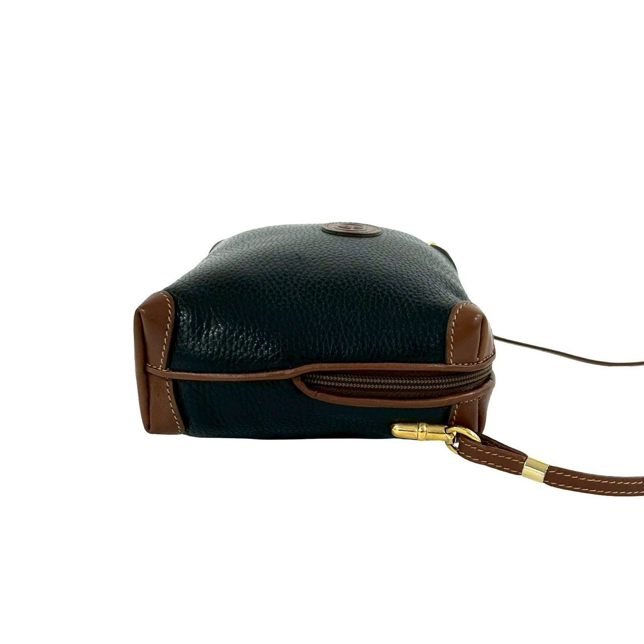 Gucci Vintage GG Logo Leather Mini Shoulder Bag Pochette Black Brown — view 6