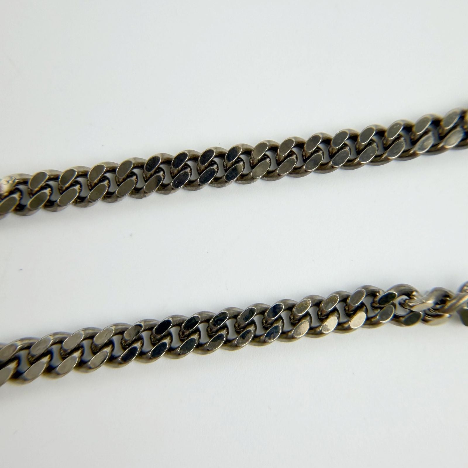 Dior CD Logo Necklace Plated Rhinestone Silver Vintage — view 8