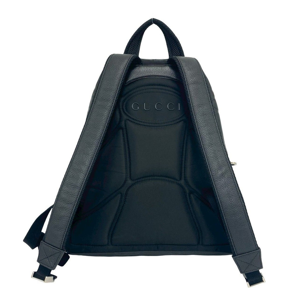Gucci Jumbo GG Logo Leather Backpack Black — view 3