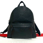 Gucci Jumbo GG Logo Leather Backpack Black