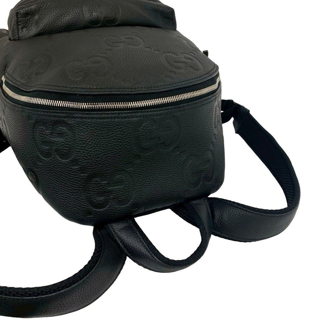 Gucci Jumbo GG Logo Leather Backpack Black — view 4
