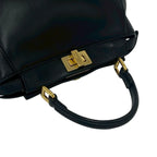 Fendi Peekaboo Mini Turnlock Logo Leather 2-Way Shoulder Bag Black — view 4