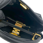 Fendi Peekaboo Mini Turnlock Logo Leather 2-Way Shoulder Bag Black — view 9