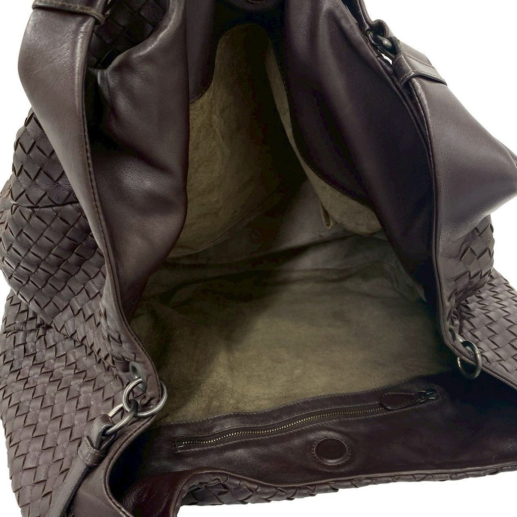 Bottega Veneta Intrecciato Leather Tote Shoulder Bag Brown — view 9
