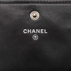 Chanel CC Logo Cambon Bifold Wallet Black Pink Leather — view 6