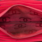 Chanel CC Logo Cambon Bifold Wallet Black Pink Leather — view 5
