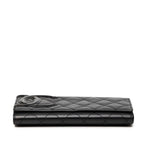Chanel CC Logo Cambon Bifold Wallet Black Pink Leather — view 3