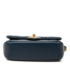 Chanel Quilted CC Logo Crossbody Chain Shoulder Bag Navy Caviar Leather — view 3