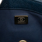 Chanel Quilted CC Logo Crossbody Chain Shoulder Bag Navy Caviar Leather — view 6