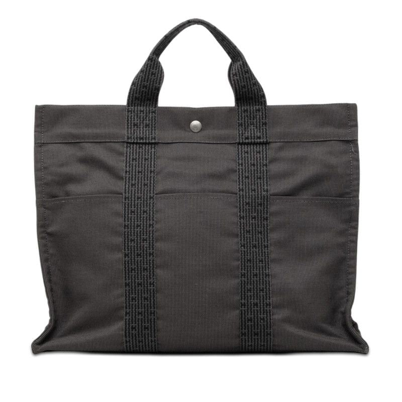 Hermes Her Line MM Tote Gray Canvas