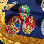 Hermes Carre 90 Couvee D'hermes Egg Scarf Navy Multicolor Silk — view 7