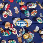 Hermes Carre 90 Couvee D'hermes Egg Scarf Navy Multicolor Silk — view 2