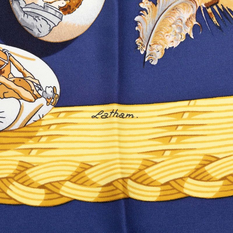 Hermes Carre 90 Couvee D'hermes Egg Scarf Navy Multicolor Silk — view 5