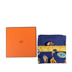 Hermes Carre 90 Couvee D'hermes Egg Scarf Navy Multicolor Silk — view 9
