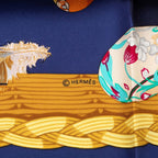 Hermes Carre 90 Couvee D'hermes Egg Scarf Navy Multicolor Silk — view 4