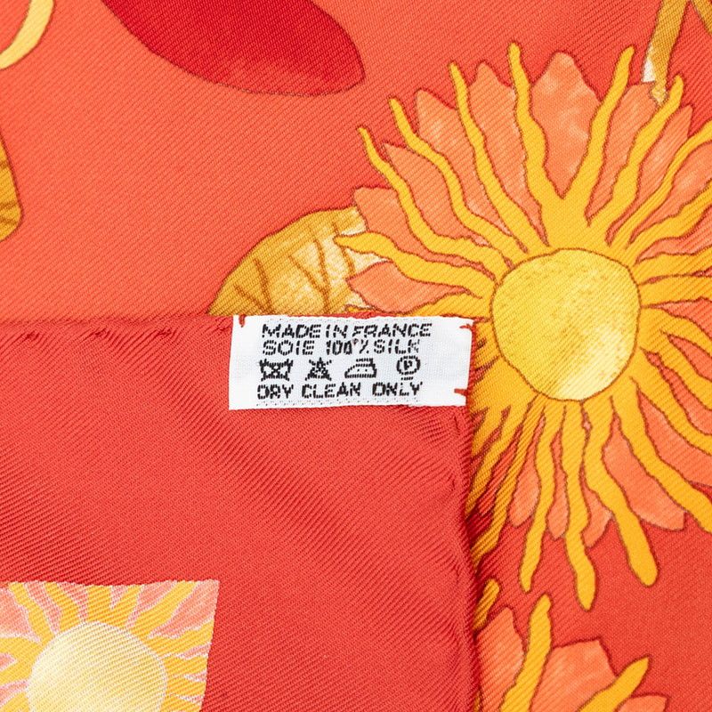 Hermes Carre 40 Tourne Sols Sunflower Scarf Orange Yellow Silk — view 6