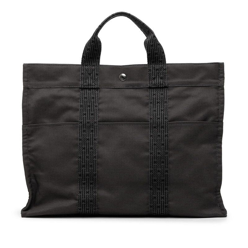 Hermes Her Line MM Tote Gray Canvas