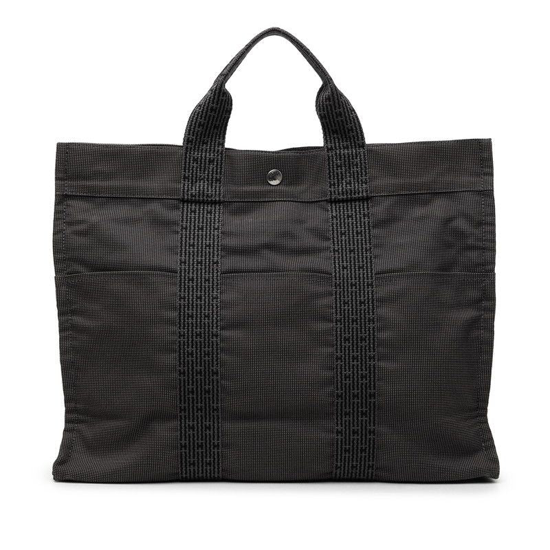 Hermes Her Line MM Tote Gray Canvas